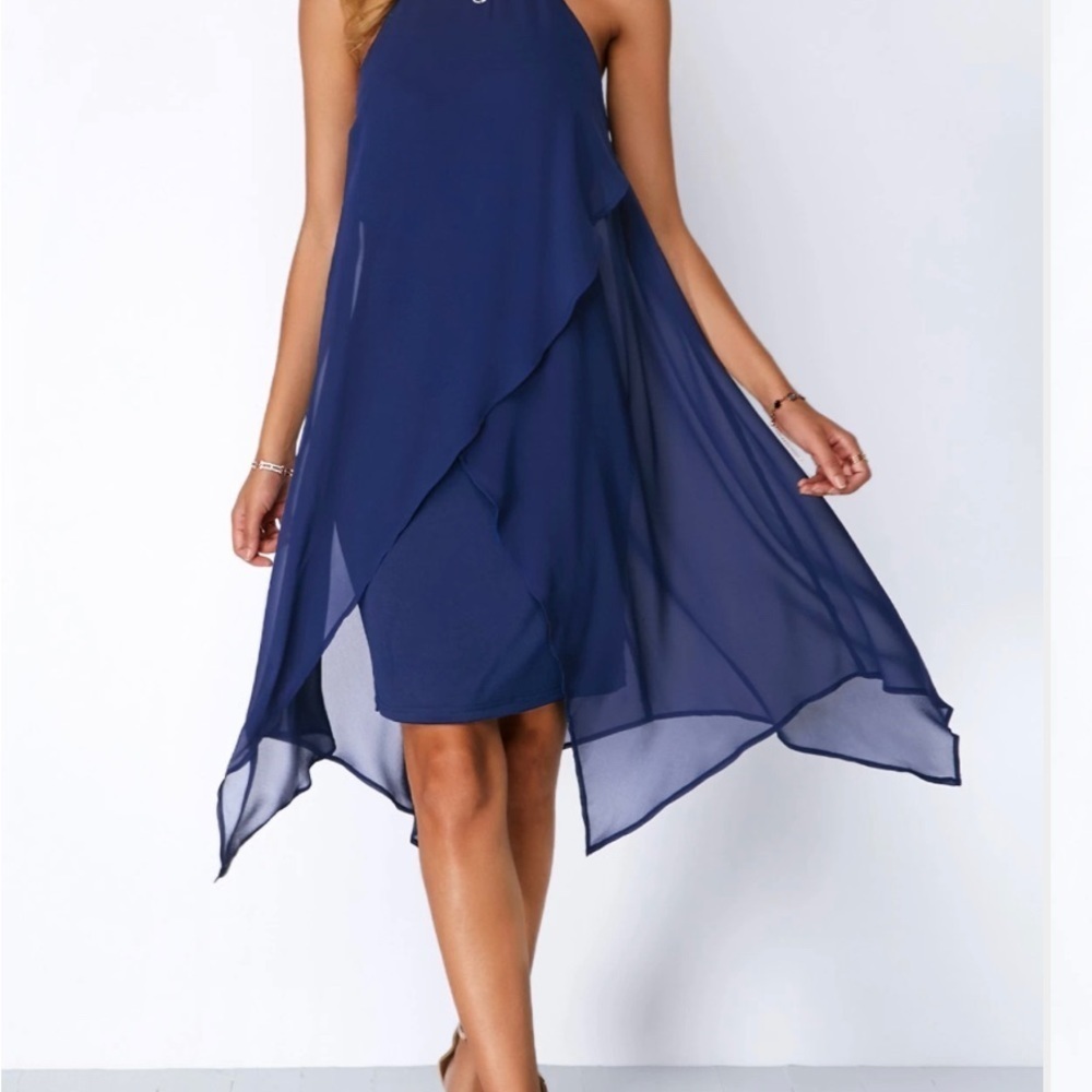 Rotilla women’s navy blue flowing dress size L